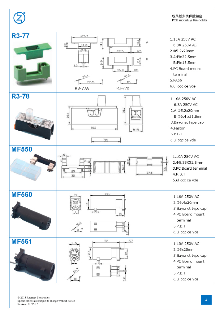 瑞卓保險絲 REOMAX fuse