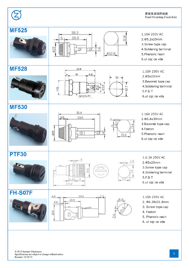瑞卓保險絲 REOMAX fuse